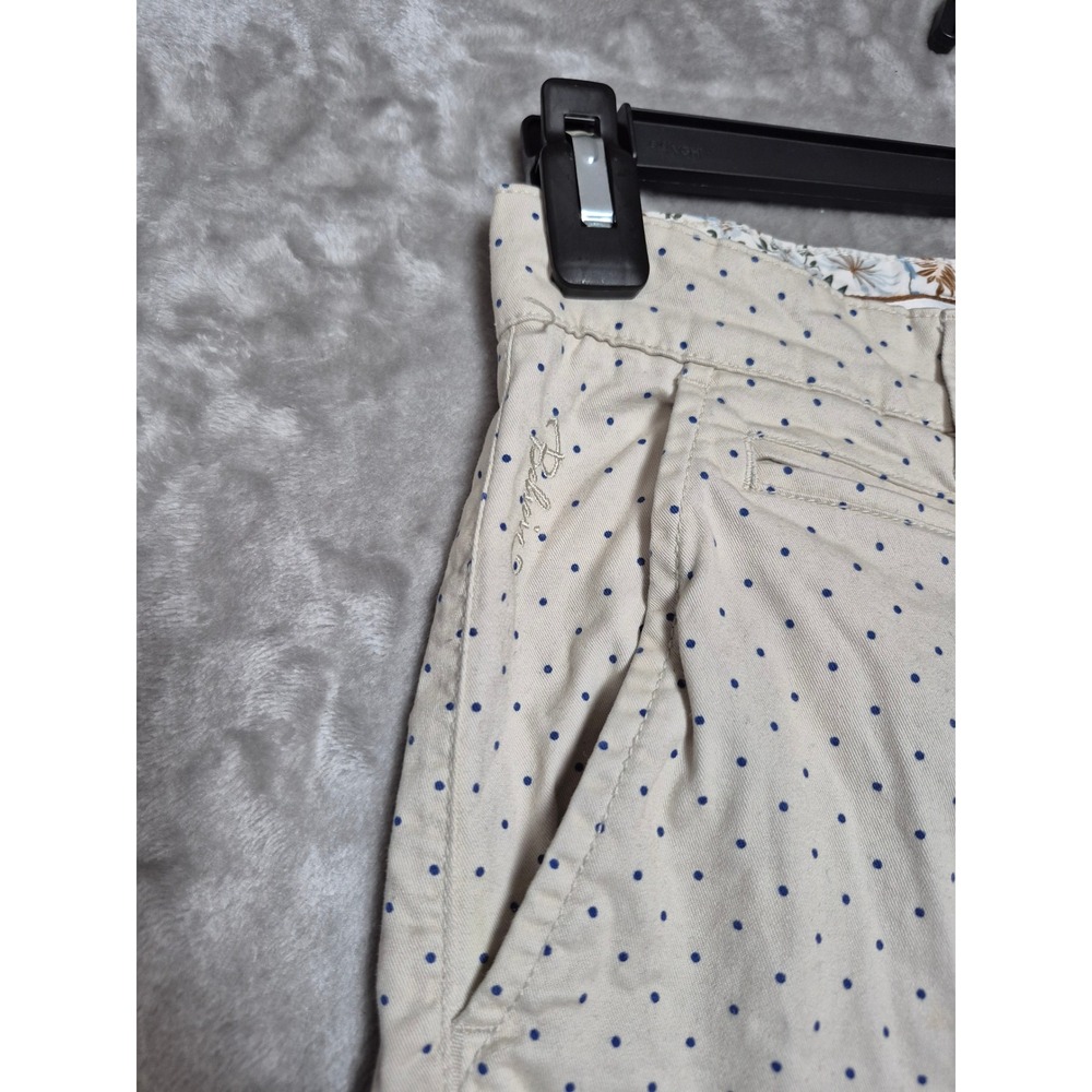 Denim & Flower Ricky Singh Mens Polka Dot Chino Shorts Beige Blue Size 29 - Picture 4 of 8